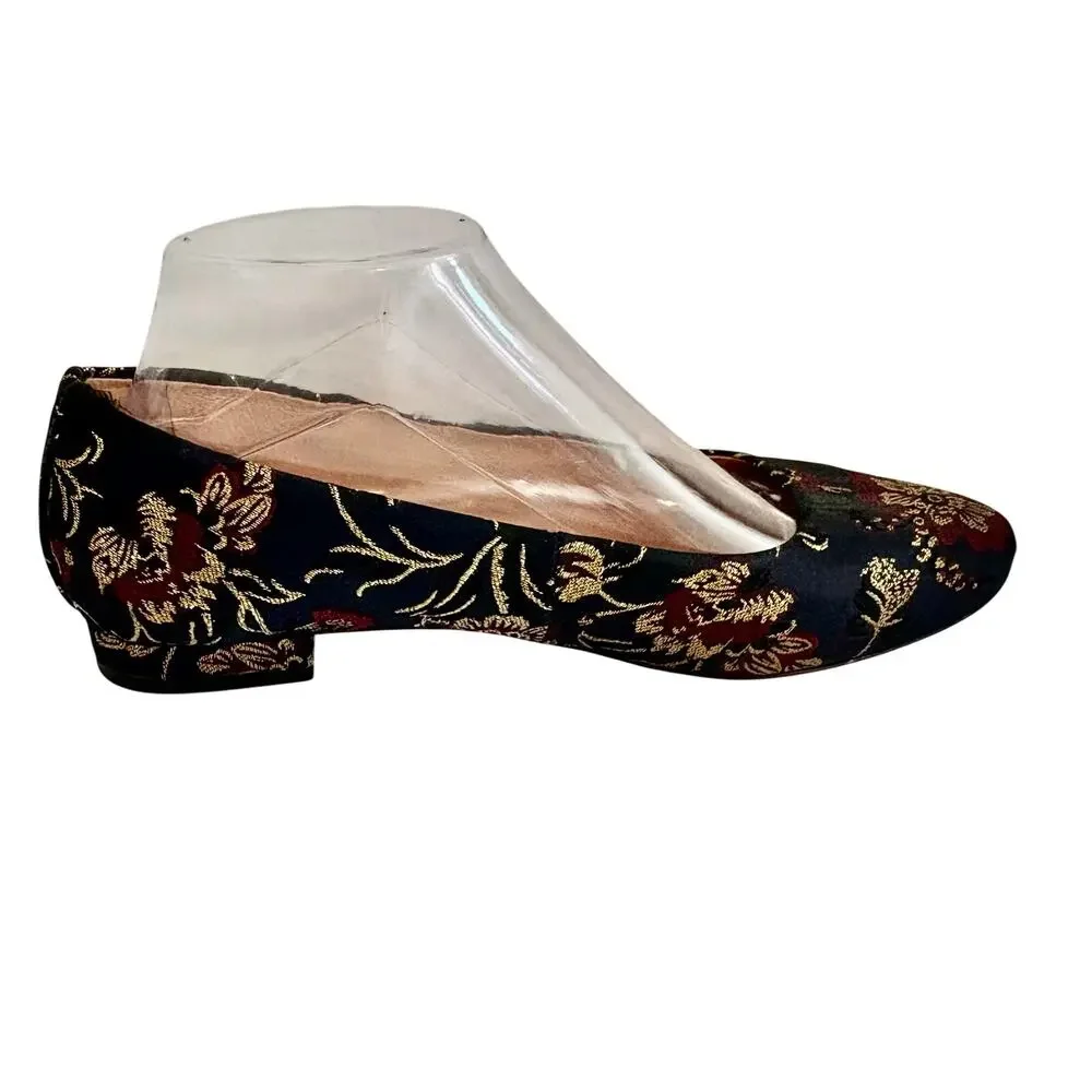 Antonio Melani Leather Satin Metallic Tapestry Brocade Ballet Flats Shoes